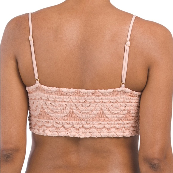 New PQ SWIM LACE Sweetheart Crochet Lace Bralette Bikini Top PINK SANDS - Picture 12 of 16